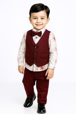 OPTURN Baby Boys Party(Festive) Shirt Pant(RED)