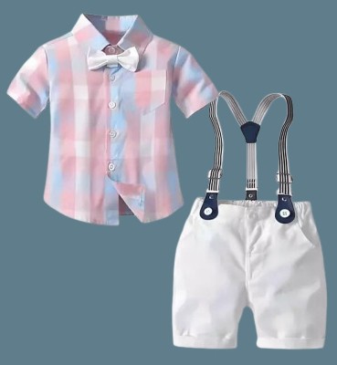 alipta Baby Boys Party(Festive) Shirt Shorts(Pink)
