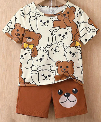 J&JP Boys Casual T-shirt Shorts(Brown)