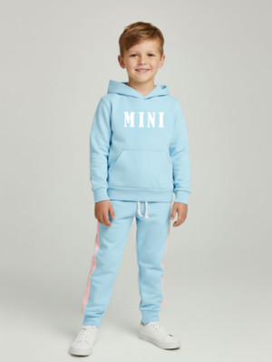 PORPY Boys Casual T-shirt Track Pants(SKYBLUE)