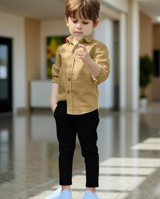 Nelkar Boys Party(Festive) Shirt Pant(CHIKU)