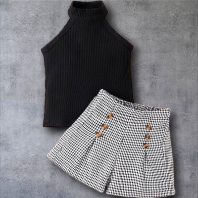 HouseOfCommon Baby Girls Party(Festive) Top Shorts(Black)