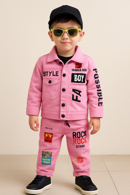 Ajmer Dresses Boys Casual Shirt Pant(Pink)