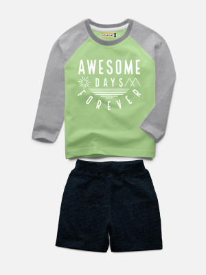 Hellcat Baby Boys & Baby Girls Casual T-shirt Shorts(Jade Green)
