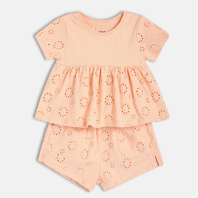 MINI KLUB Baby Girls Casual Top Pant(PINK)