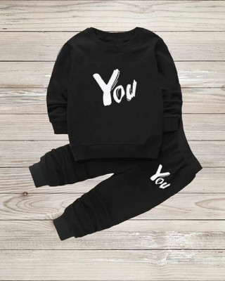 OSAM WEAR Baby Boys & Baby Girls Typography Cotton Blend Regular T Shirt(Black, Pack of 1)