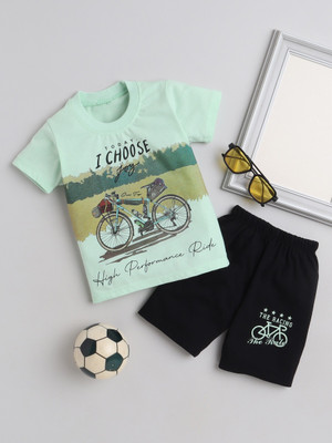 Fourfolds Baby Boys & Baby Girls Casual T-shirt Shorts(SEAGREEN)