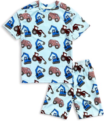 The TORN Baby Boys & Baby Girls Casual T-shirt Shorts(blue)