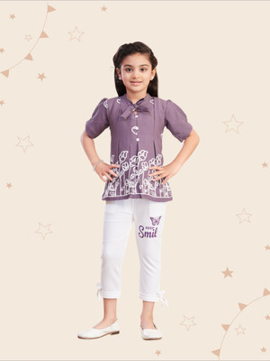 Kidotsav Girls Party(Festive) Top Pant(Purple)
