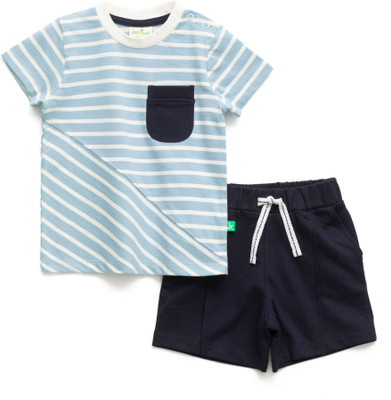 JusCubs Boys Casual T-shirt Shorts(Blue)