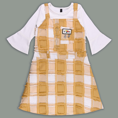 Silver Kraft Girls Casual Top Dungaree(Mustard)