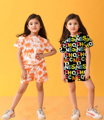 NVELIS Girls Casual T-shirt Shorts(Multicolor 9)