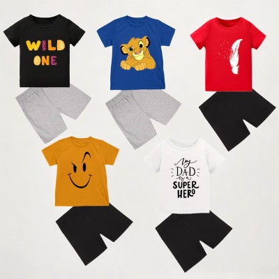 KIDDY STAR Boys Casual T-shirt Shorts(BK-17,BE-21,WE-25,YW-73,RD-86)