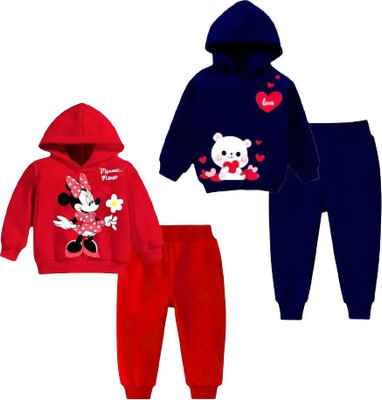 Rithi Fashion Baby Boys & Baby Girls Minnie Casual Sweatshirt Track Pants(RED, NAVY)