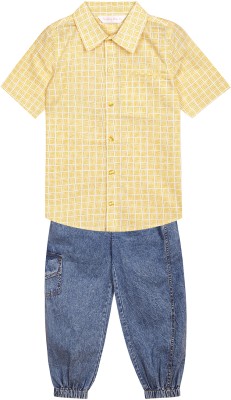 BUDDING BEES Baby Boys Casual Shirt Jeans(Yellow)