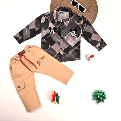 KJD Baby Boys Party(Festive) Shirt Jeans(Black)