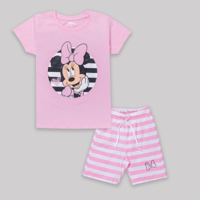 DISNEY BY MISS & CHIEF Girls Casual Top Shorts(Pink)