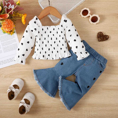 KGN COLLECTION Baby Girls Party(Festive) Jeans Top(WHITE)