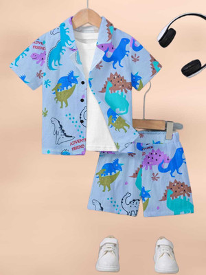 Braxumber Baby Boys & Baby Girls Casual Shirt Shorts(Blue)