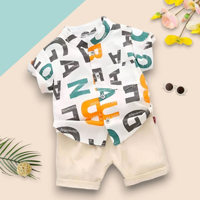 PROVOGUE Baby Boys & Baby Girls Party(Festive) Shirt Shorts(ABCD_YELLOW)