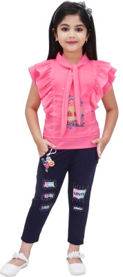 Little Angel Girls Party(Festive) Top Pant(pink)