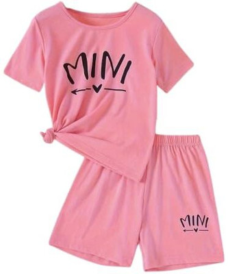 Hayanenterprise Baby Boys & Baby Girls Minnie Casual T-shirt Shorts(PINK)