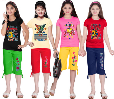 KS KOARRA Girls Casual T-shirt Track Pants(207 MULTICOLOURRS)