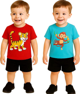 SEGRO Baby Boys Casual T-shirt Shorts(MINT, RED)
