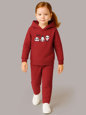 Hellcat Girls Casual Sweatshirt Track Pants(Maroon/Maroon)