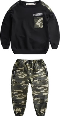 Sagar Impex Boys Casual T-shirt Pant(BLACK)