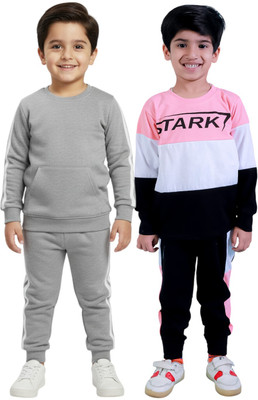 Chandrika Boys Casual T-shirt Trouser(ROSE_GREY)