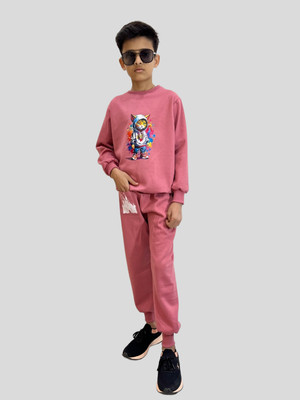 Al-Hudooms Boys Casual Sweatshirt Trouser(Onion)