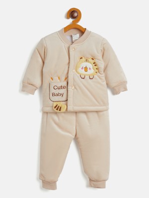 Camey Baby Boys & Baby Girls Casual Top Pyjama(Beige)