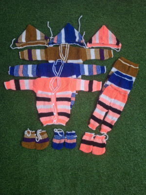 Ajesh Creation Baby Boys & Baby Girls Casual Cardigan Pyjama(blue, brown, pink)