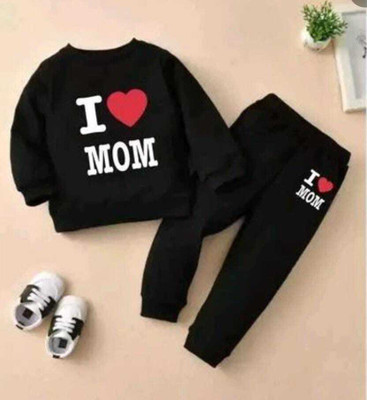 HF WARSI Baby Boys & Baby Girls Party(Festive) T-shirt Pant(BLACK, BLACK)