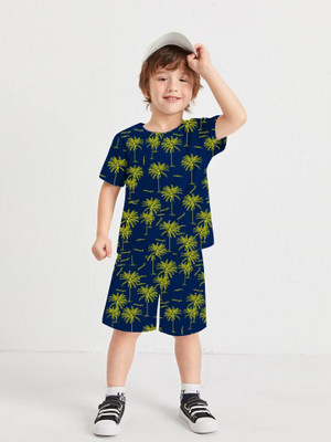 METRO STITCH Boys Casual T-shirt Shorts(Navy Blue)
