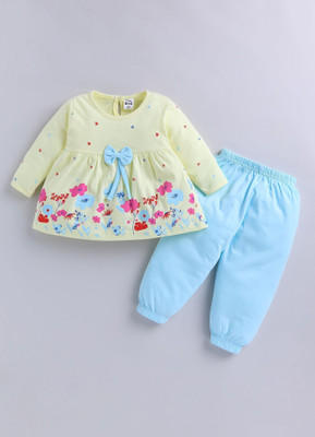 TINY BINY Baby Girls Casual Top Pant(Lemon)