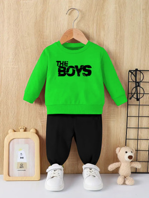 RetroTees Baby Boys & Baby Girls Casual T-shirt Track Pants(Green)