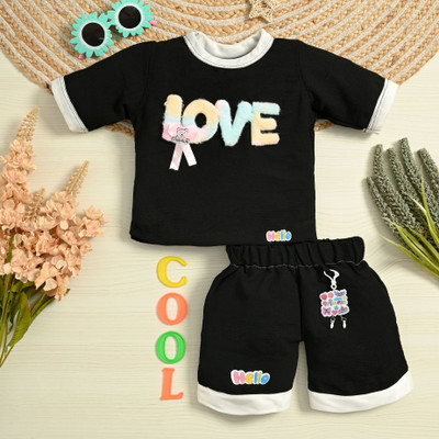 af fashion Boys Casual T-shirt Pant(BLACK)