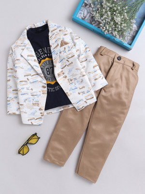 Fourfolds Baby Boys Party(Festive) Vest Pant(FAWN)