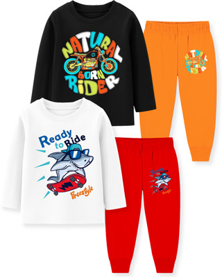 Lavi-Tavi Baby Boys Casual T-shirt Track Pants(Combo 2)