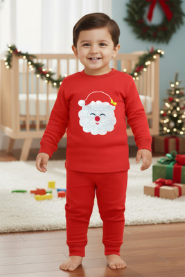 Trampoline Boys & Girls Casual Sweatshirt Pyjama(Red)