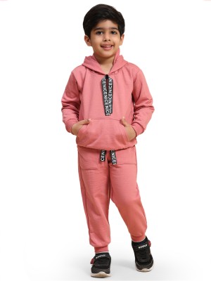 Mayneisha Baby Boys & Baby Girls Casual Sweatshirt Track Pants(Pink)