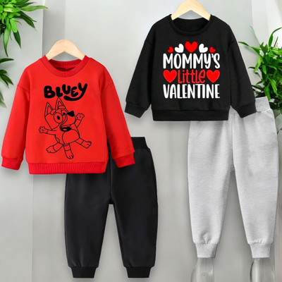 toystshirt Boys & Girls Casual Sweatshirt Pant(Multicolor)