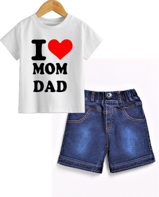 WOLF KING Baby Boys & Baby Girls Casual T-shirt Shorts(White)