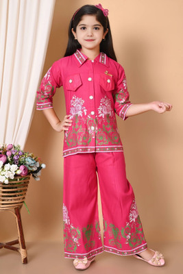 Katalyn Girls Party(Festive) Top Pant(Pink)