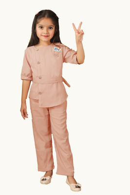 TOPWALA Girls Casual Top Pant(PEACH)