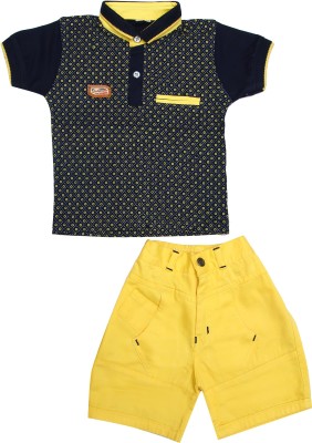 Zadmus Kids Baby Boys Casual T-shirt Shorts(Yellow)