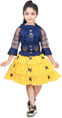 Litikit Fashion Girls Party(Festive) Top Skirt(yellow)