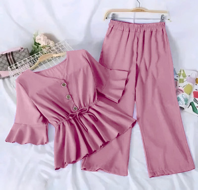 Ayat Dresses Girls Casual Top Pant(Pink)